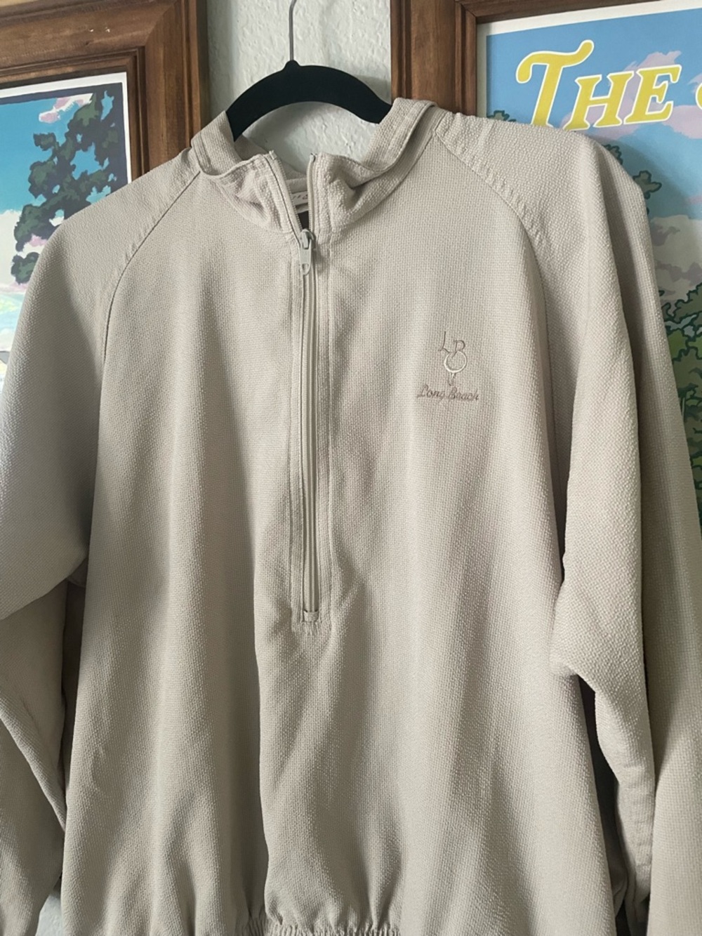 Bette & Court Long Beach 1/4 Zip Pullover Womens S Cream Golf Lightweight Jacket